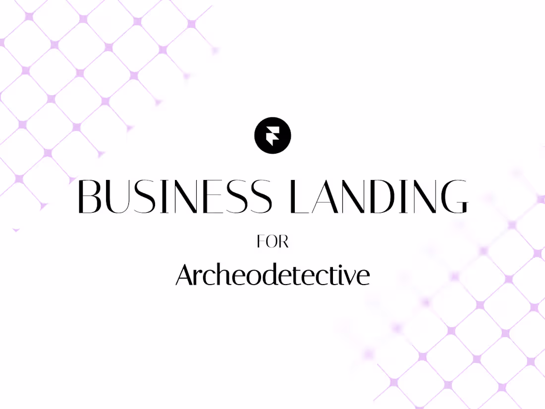 Cover image for Business Landing Page for Archeodetective