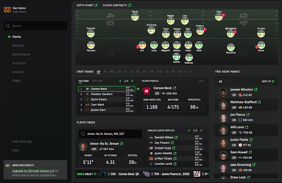 Cover image for Football Gameplanning Dashboard