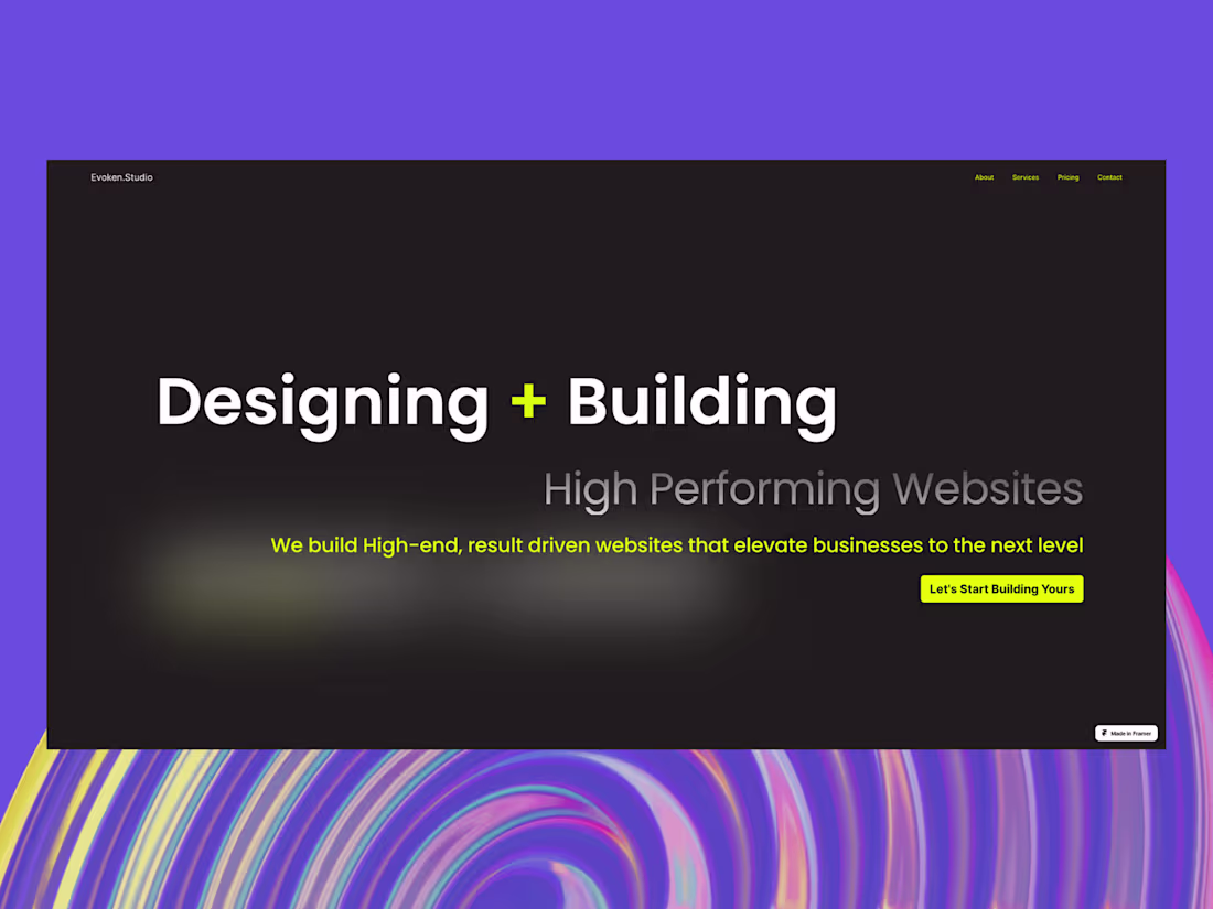Cover image for Landing Page made in framer