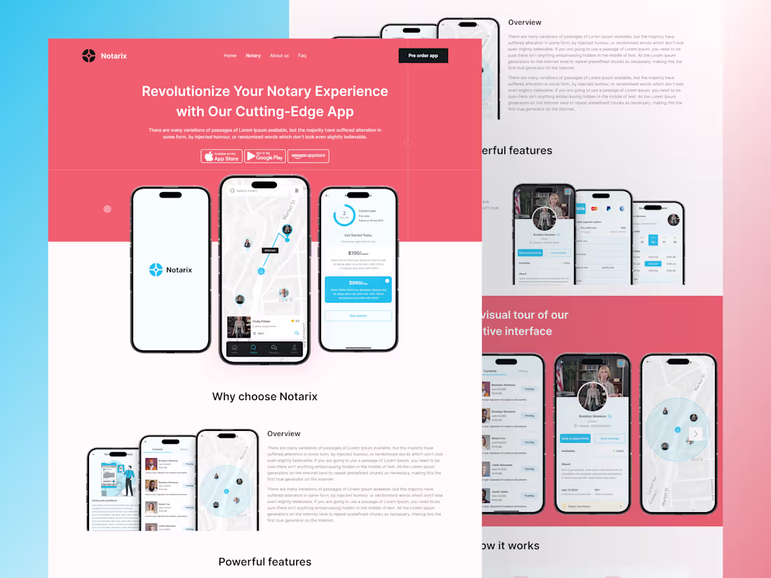 Cover image for Expert UI Design for Engaging Notary Service Landing Page
