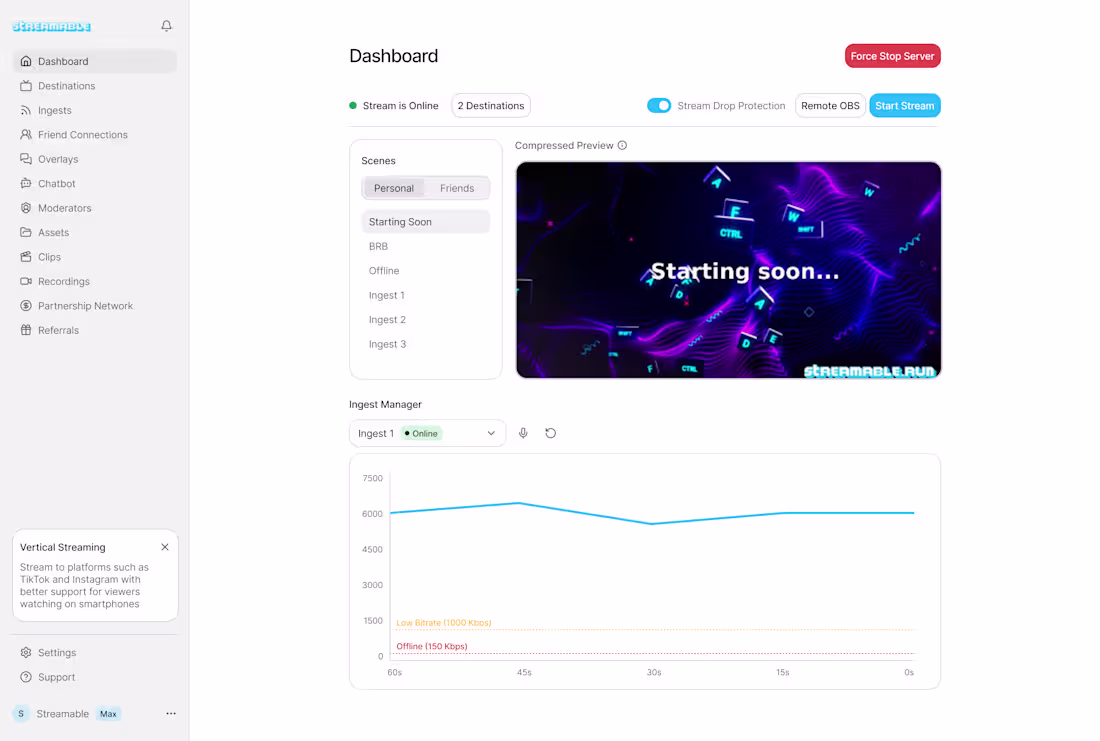 Cover image for Streamable Dashboard