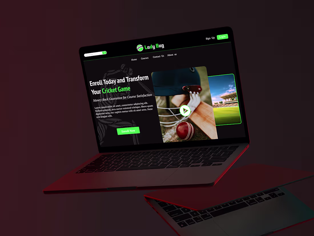 Cover image for Cricket Online Coaching Landing Page Design :: Behance