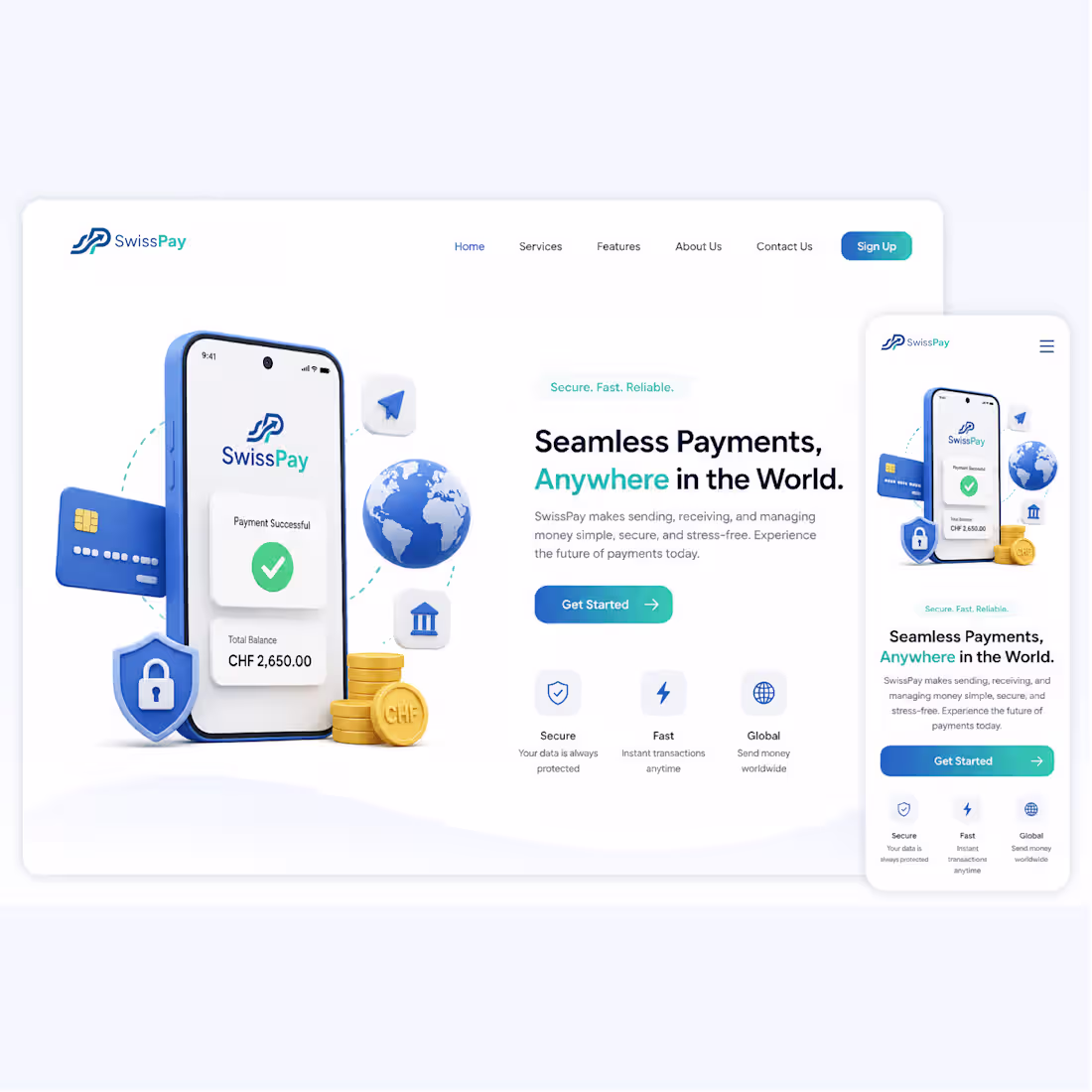 Cover image for Modern SaaS & FinTech Landing Page UI/UX Design