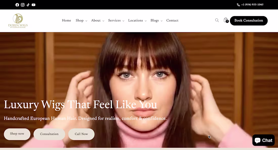 Cover image for Dorin Wigs International – Store Visual & UX Refinement