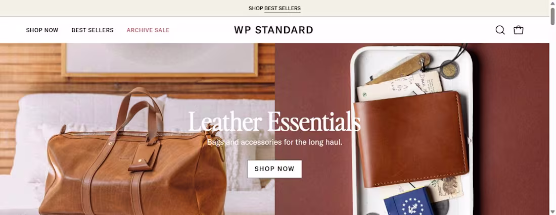 Cover image for WP Standard Leather Goods Shopify Store