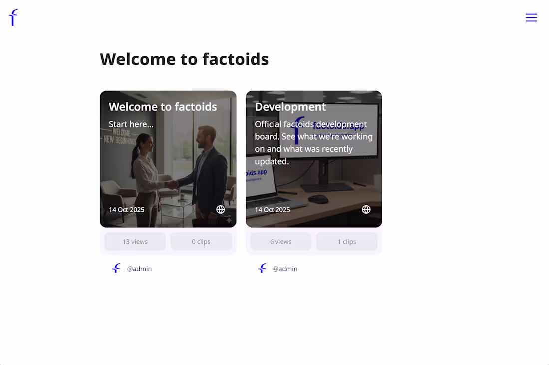 Cover image for Hi everyone, sharing my personal project - the factoids app....