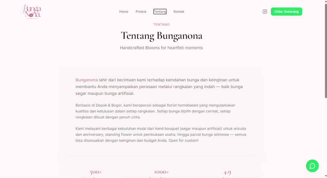 Cover image for Bunganona — Flower Shop Website
A