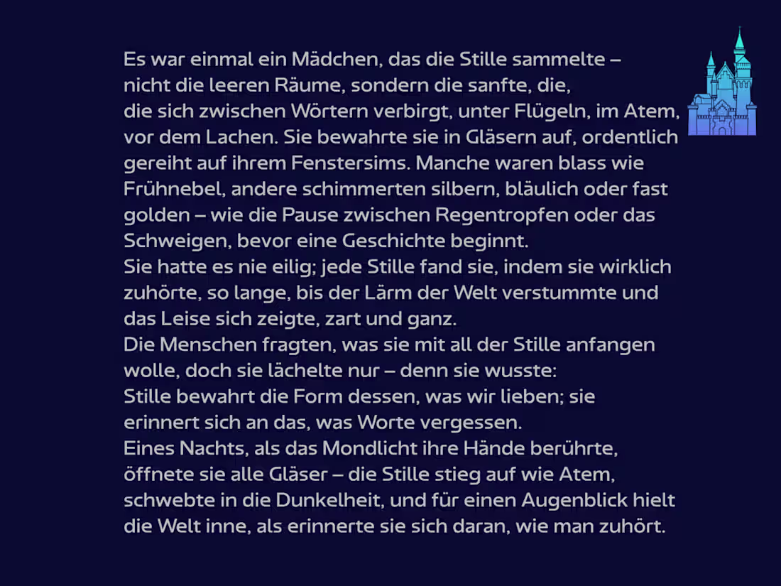 Cover image for Das Mädchen, das die Stille sammelte