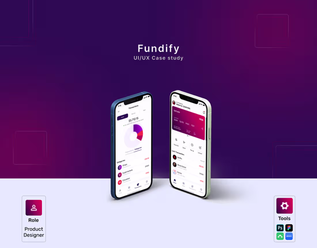 Cover image for Fintech UI/UX case study for Fundify Mobile App
