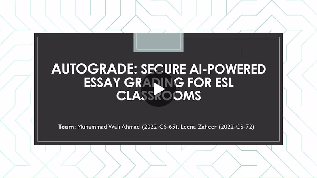 Cover image for AutoGrade: AI-Powered Essay Grading System