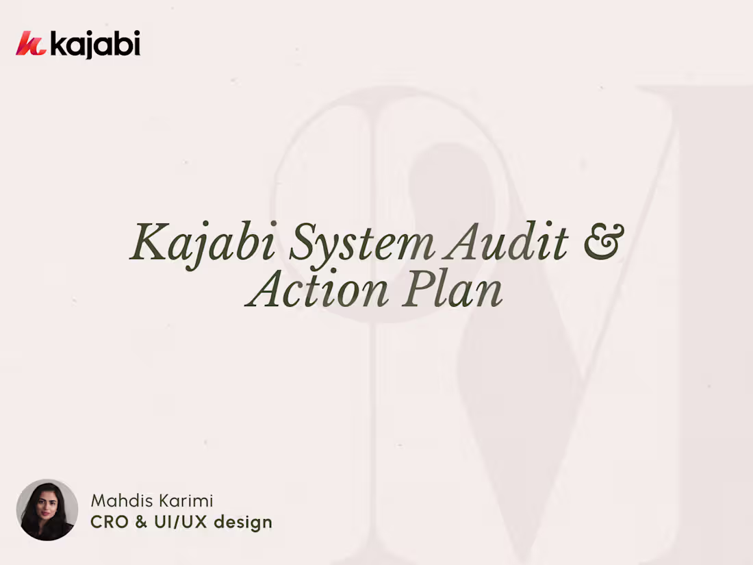 Cover image for Kajabi System Audit & Action Plan