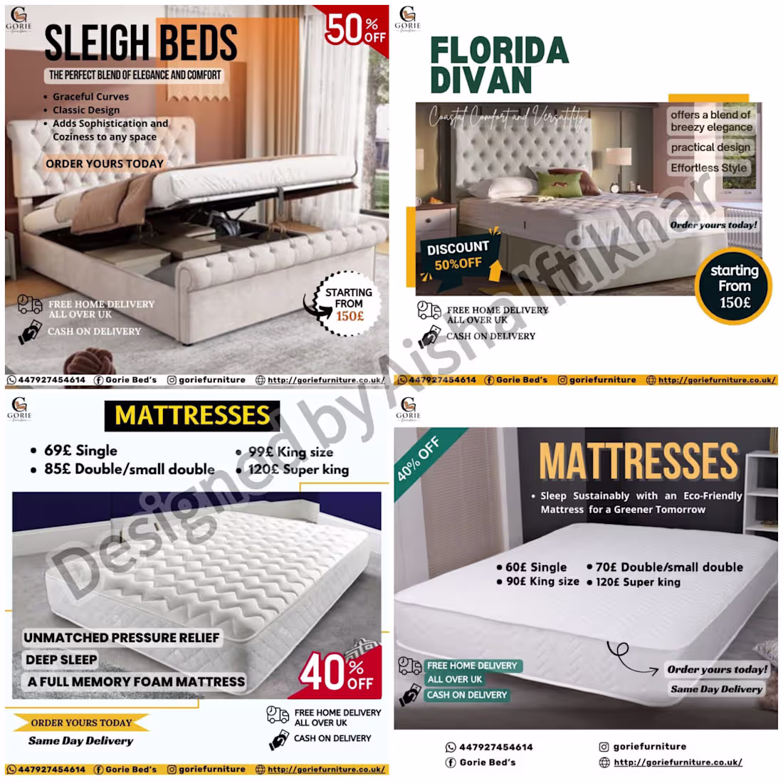 Cover image for UK-based client furniture social media posts