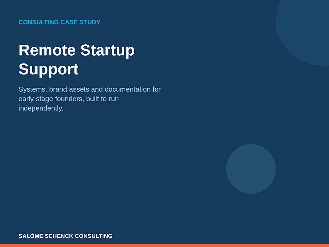 Cover image for Remote Startup Support — Systems, Setup & Brand Execution