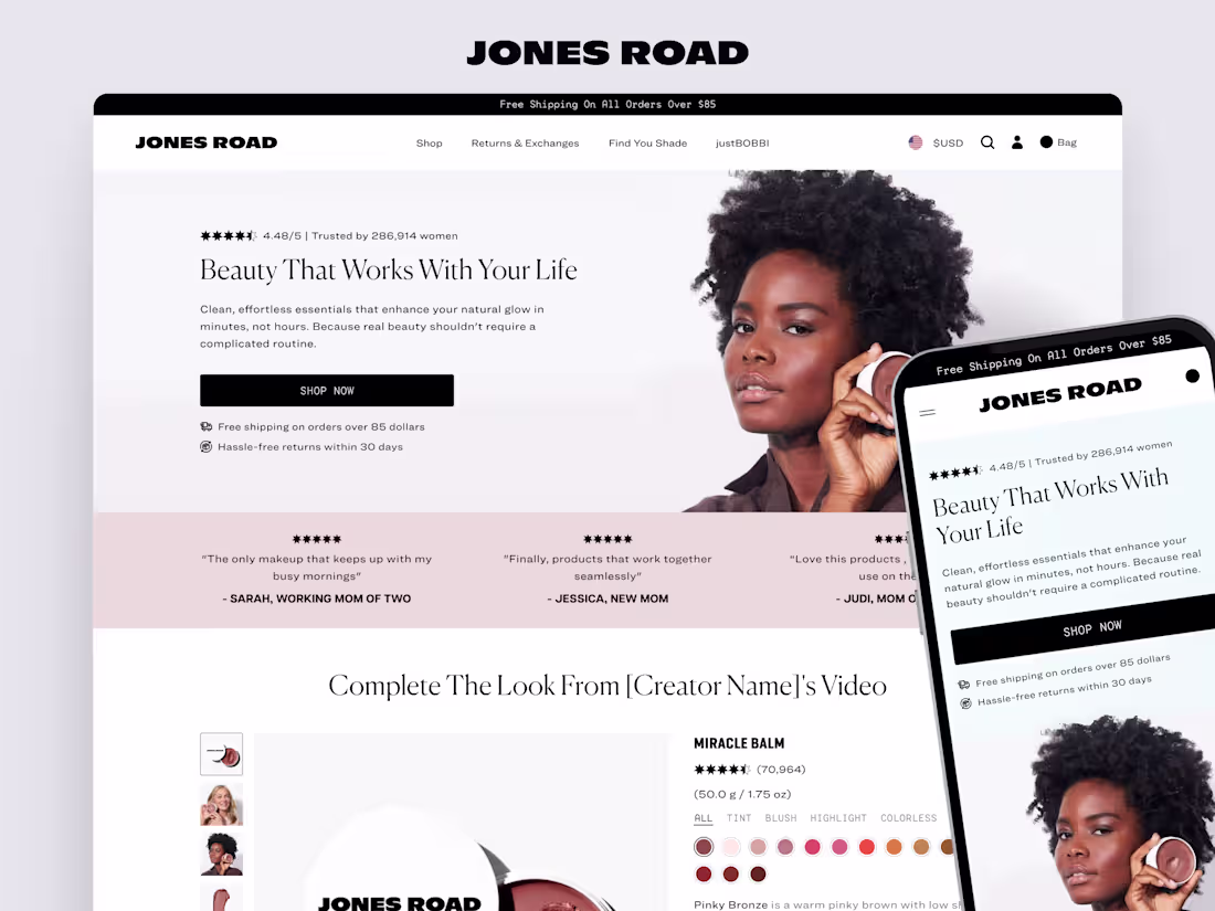 Cover image for Jones Road Beauty Multi-Product Landing Page