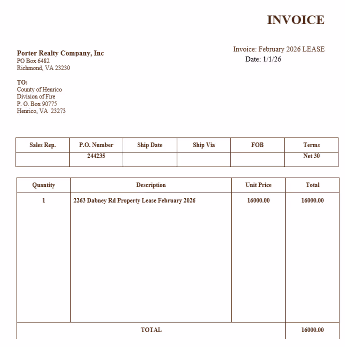 Cover image for Client Invoice - Sample: Shows