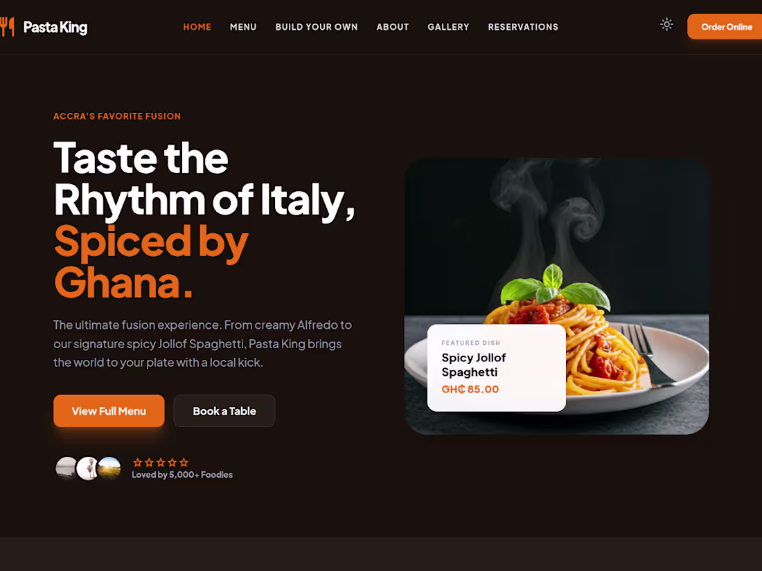Cover image for Pasta King is a modern,