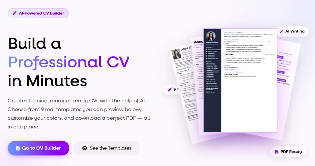 Cover image for A CV Builder live at