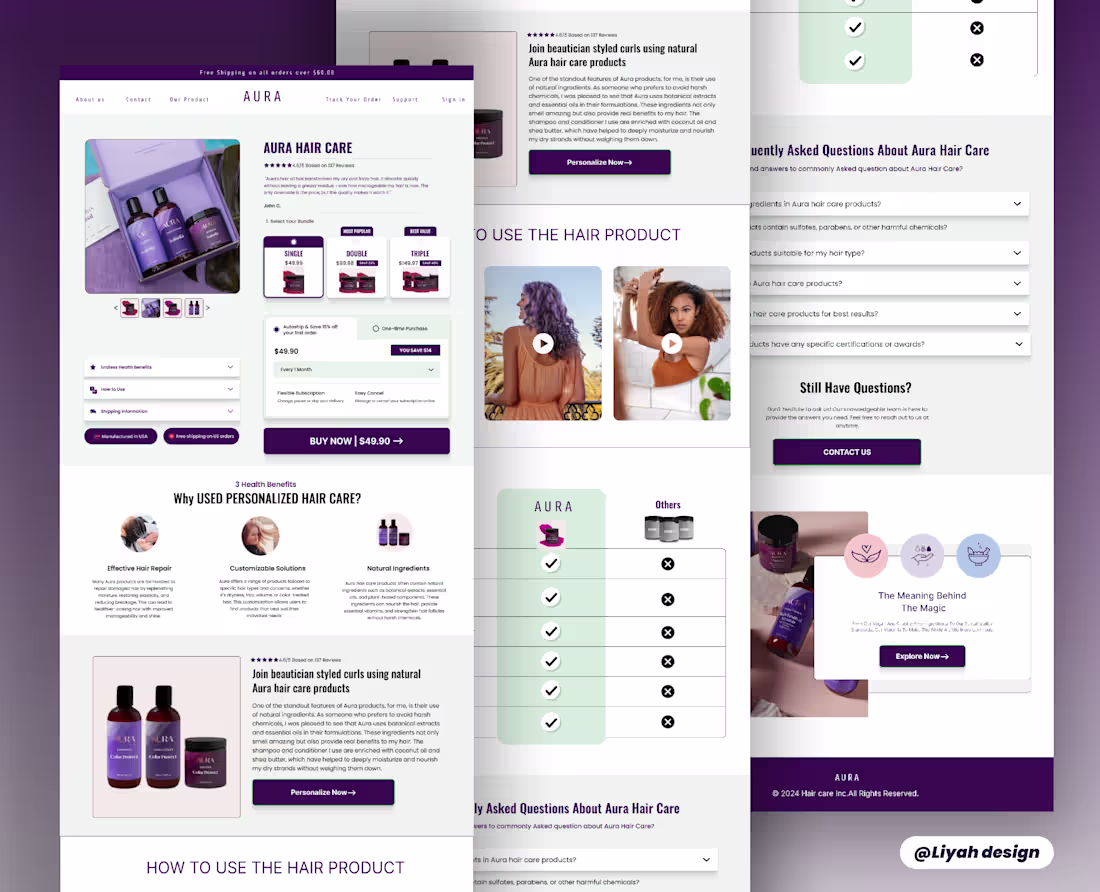 Cover image for Transforming Hair Care Sales with Arura’s PDP Design