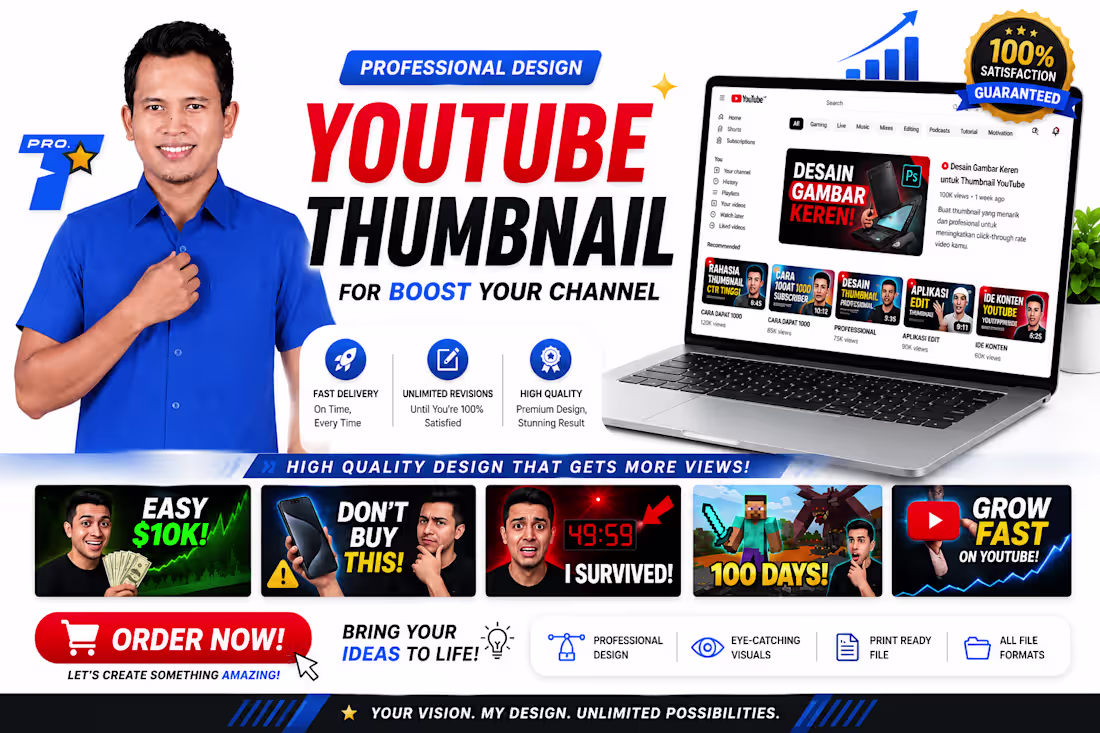 Cover image for Design attractive Youtube Thumbnails to Boost your Channel