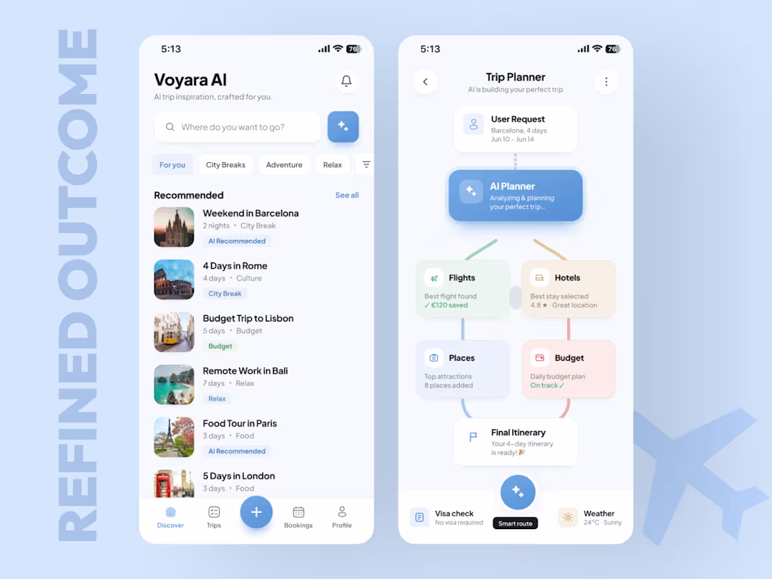 Cover image for ✈️ AI Travel App Concept