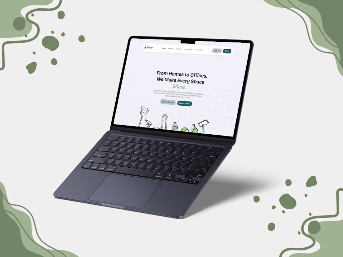 Cover image for Shine | A Cleaning Website Landing Page | UI