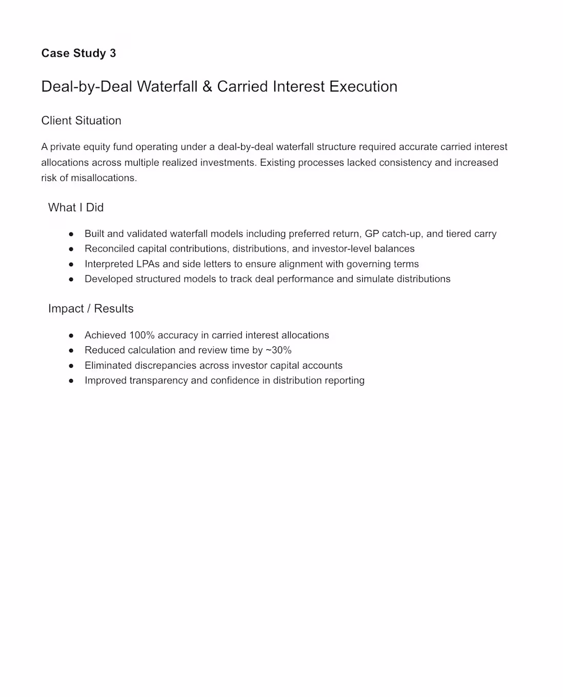 Cover image for Managed deal-by-deal waterfall and carried