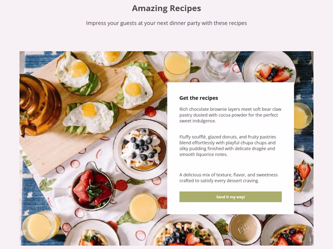Cover image for Modern Recipe Showcase Kit Landing Page Design
