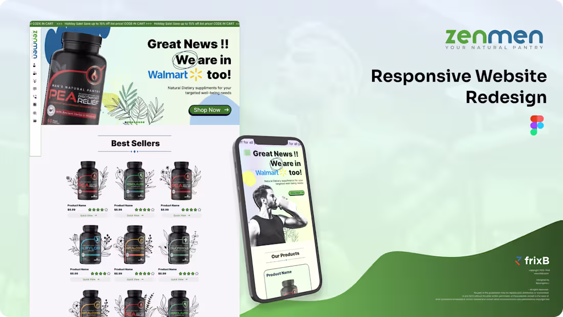 Cover image for Zenmen Health - E-commerce Website Design