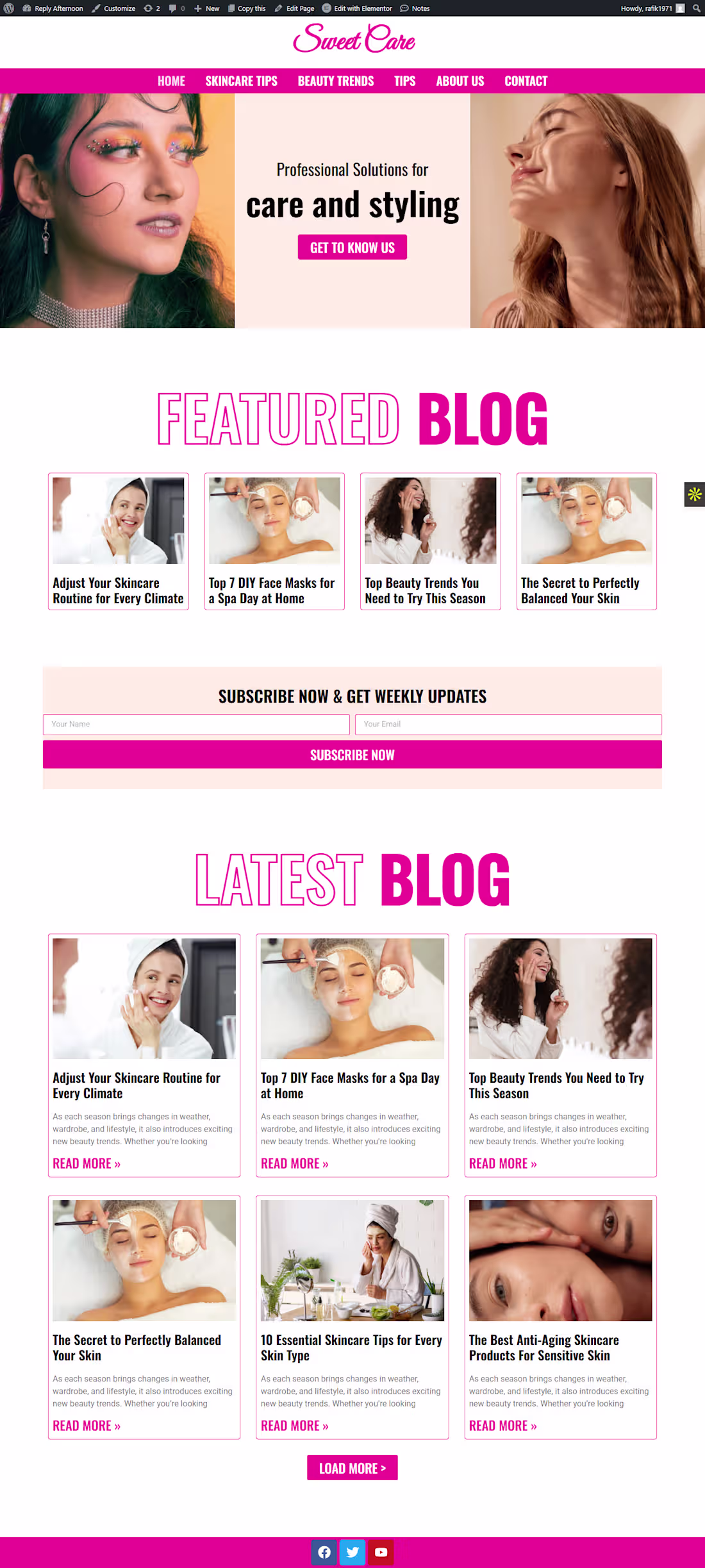 Cover image for Wordpress blog website with elementor