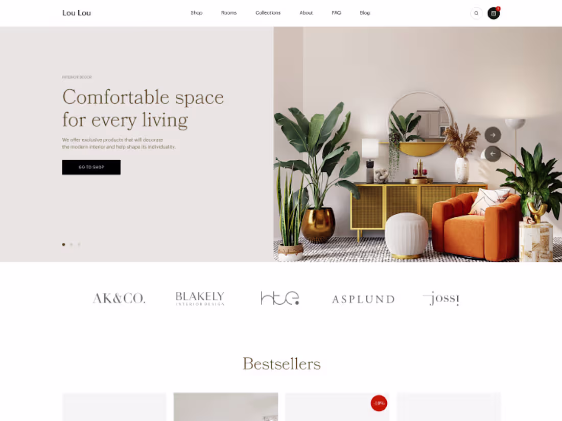 Cover image for Interior decor e-commerce website