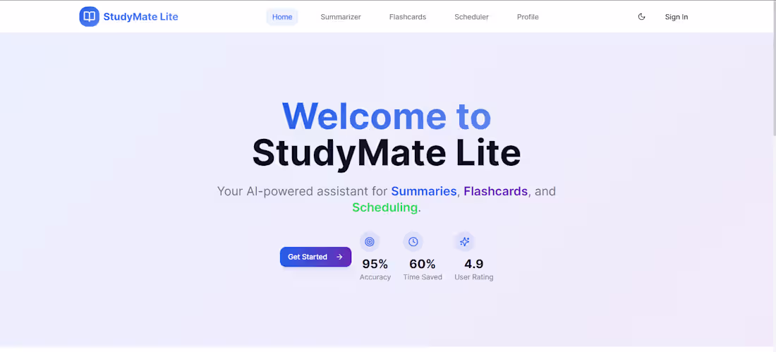 Cover image for 📚 StudyMate Lite
"Your AI-powered study