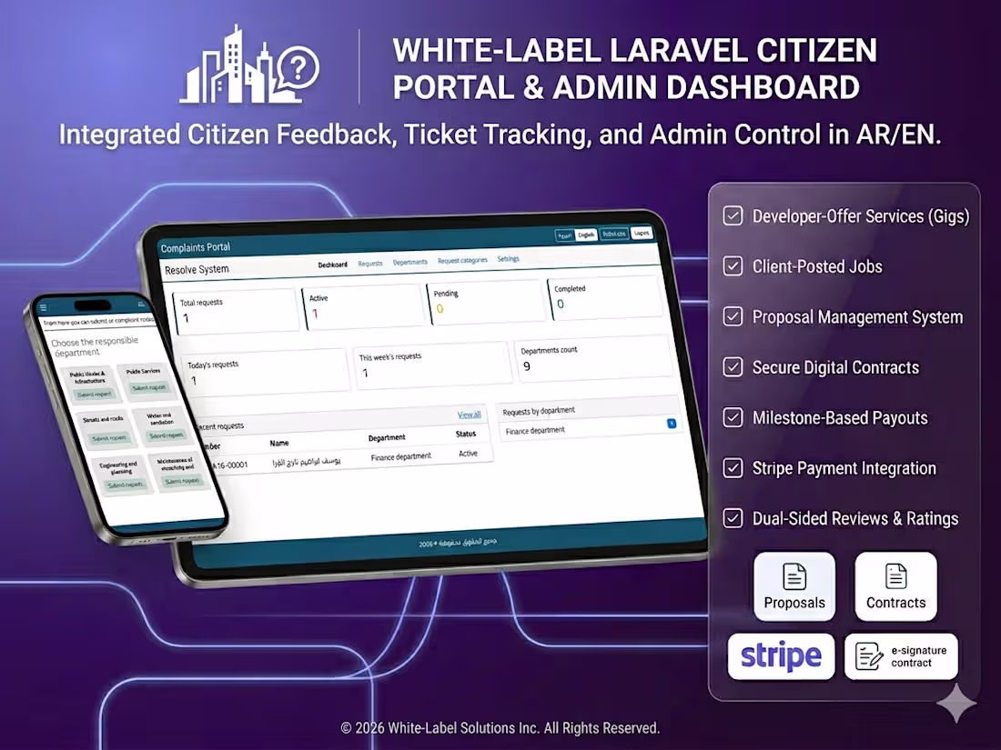 Cover image for White-label Laravel portal for citizen
