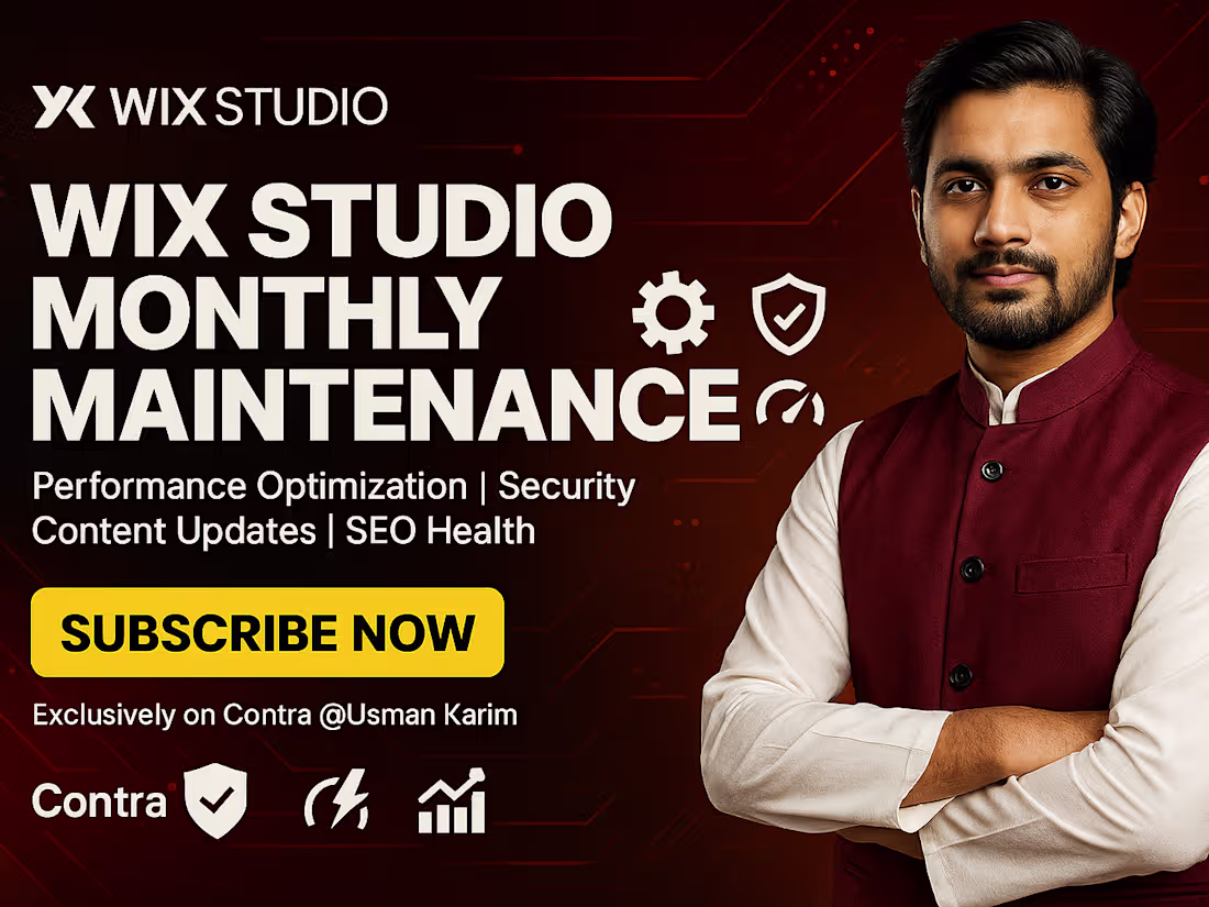 Cover image for Wix Studio Website Monthly Maintenance. (Ongoing Support)