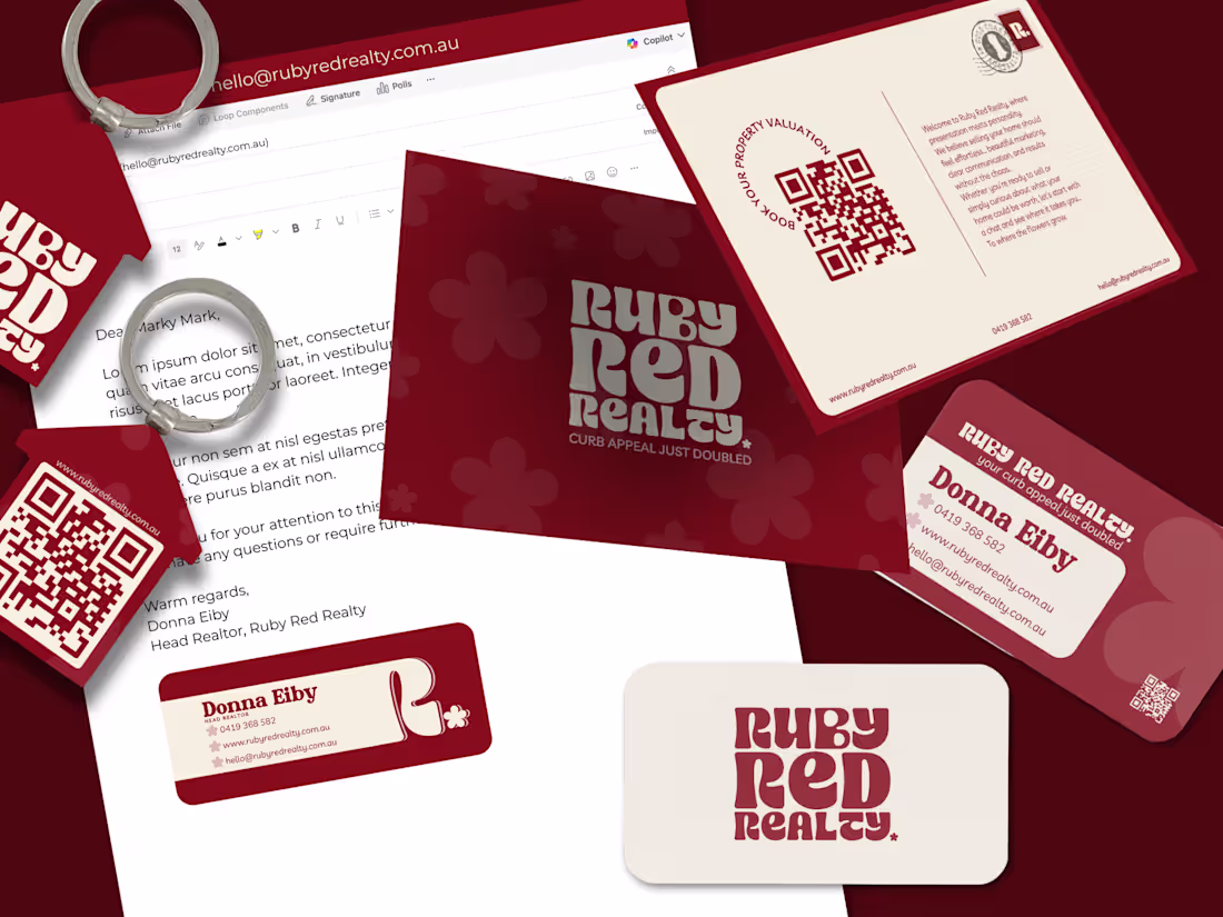 Cover image for Ruby Red Realty Brand Identity