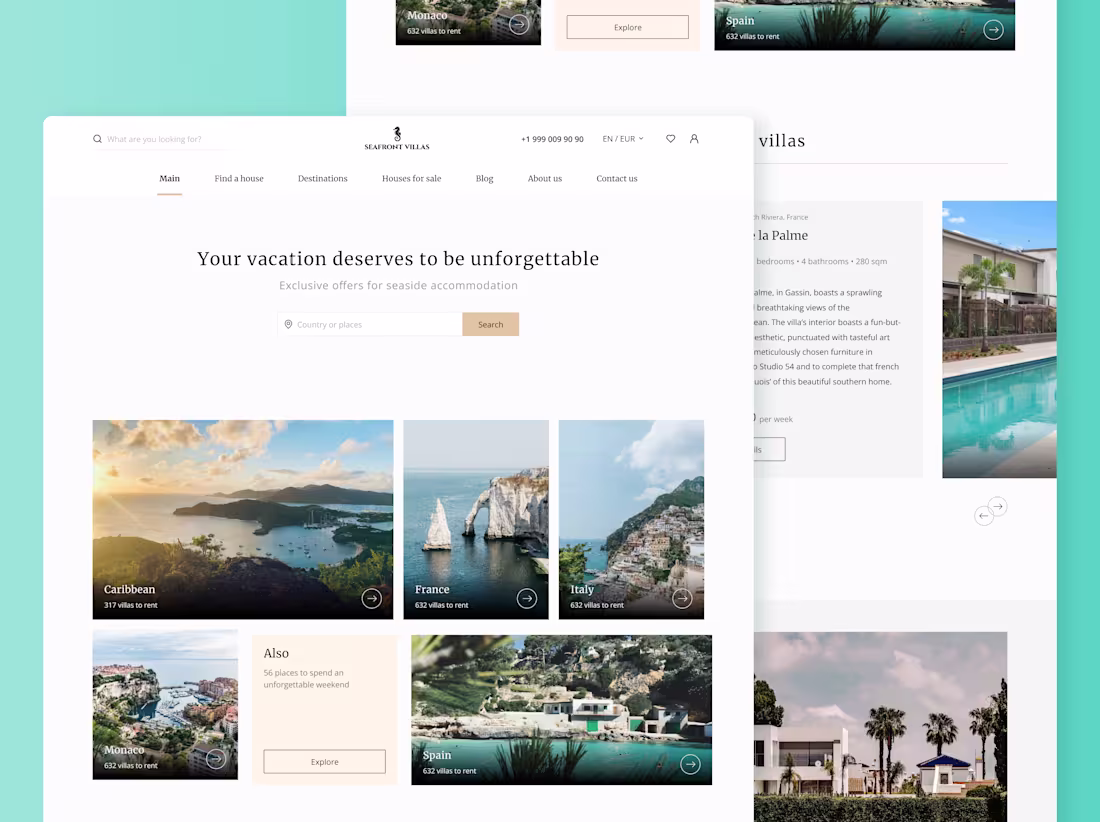 Cover image for Villa Reservation UX Design | Web Design | SaaS | Figma