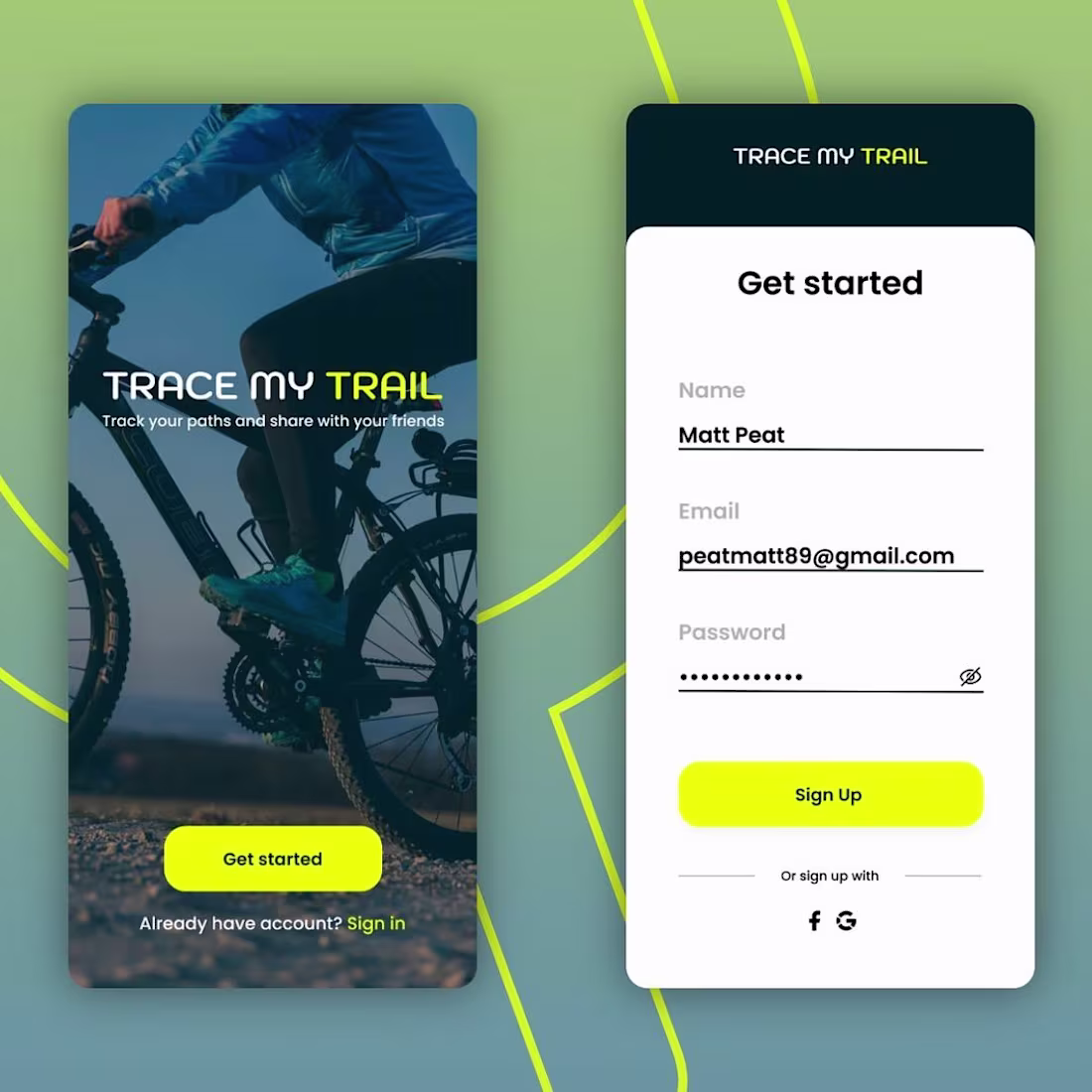 Cover image for Sign Up page for sport application 🚴
