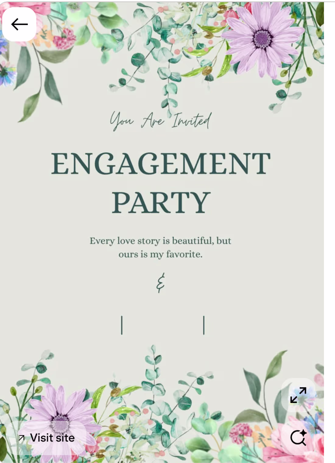 Cover image for "Romantic and elegant 'Engagement Party'