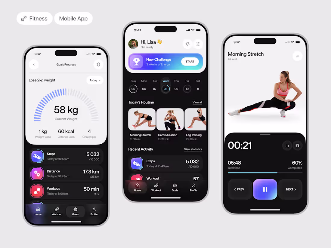 Cover image for FitFlow App UI/UX Design