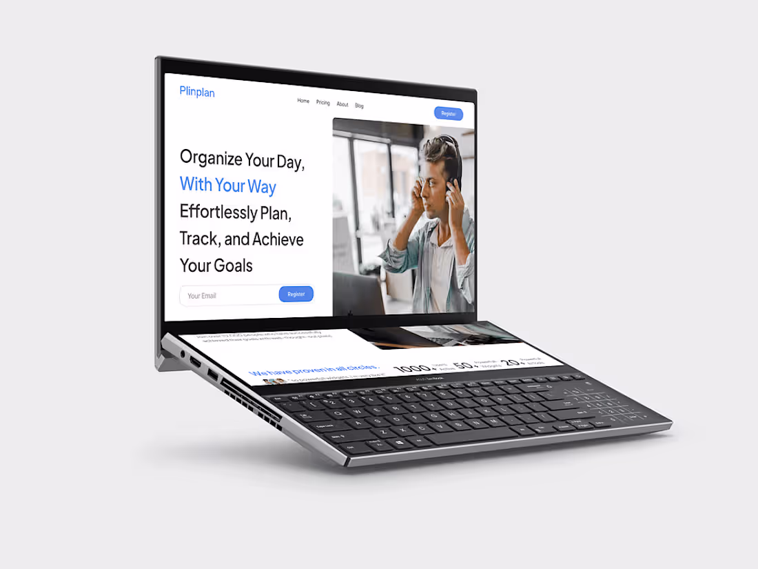 Cover image for Plinplan® - Productivity Tracker App Landing Page