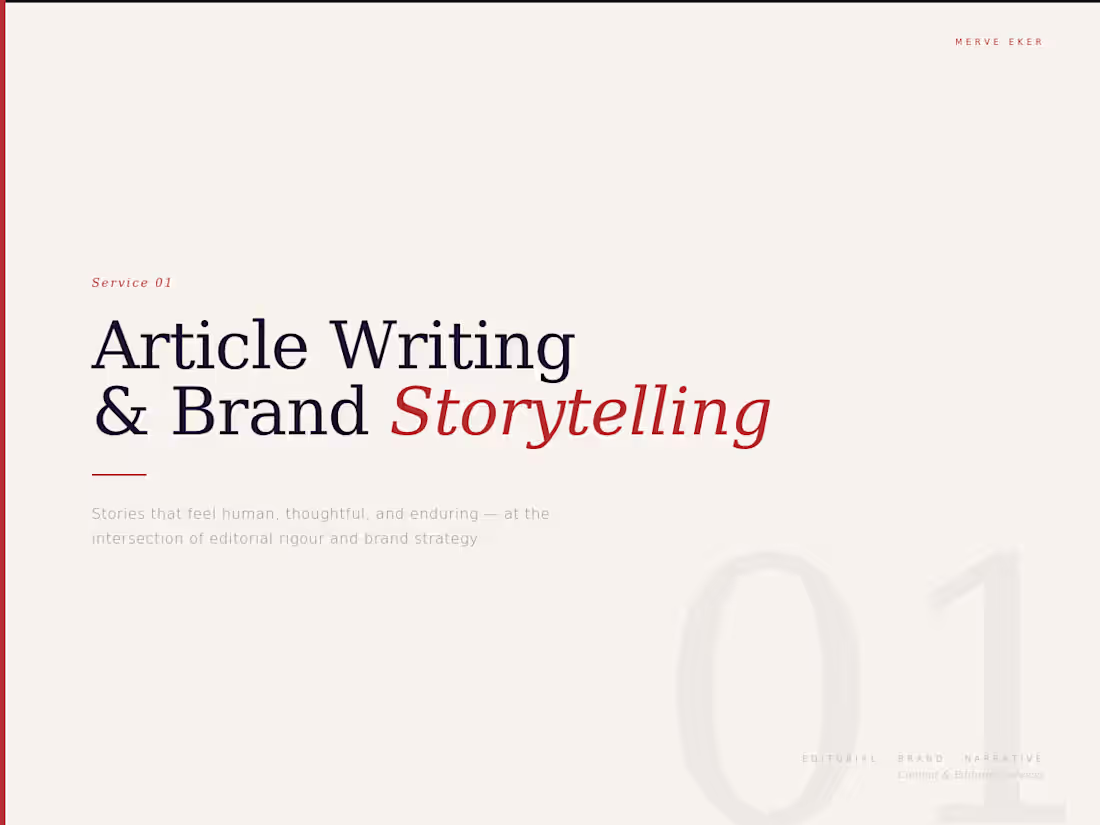 Cover image for Article Writing & Brand Storytelling