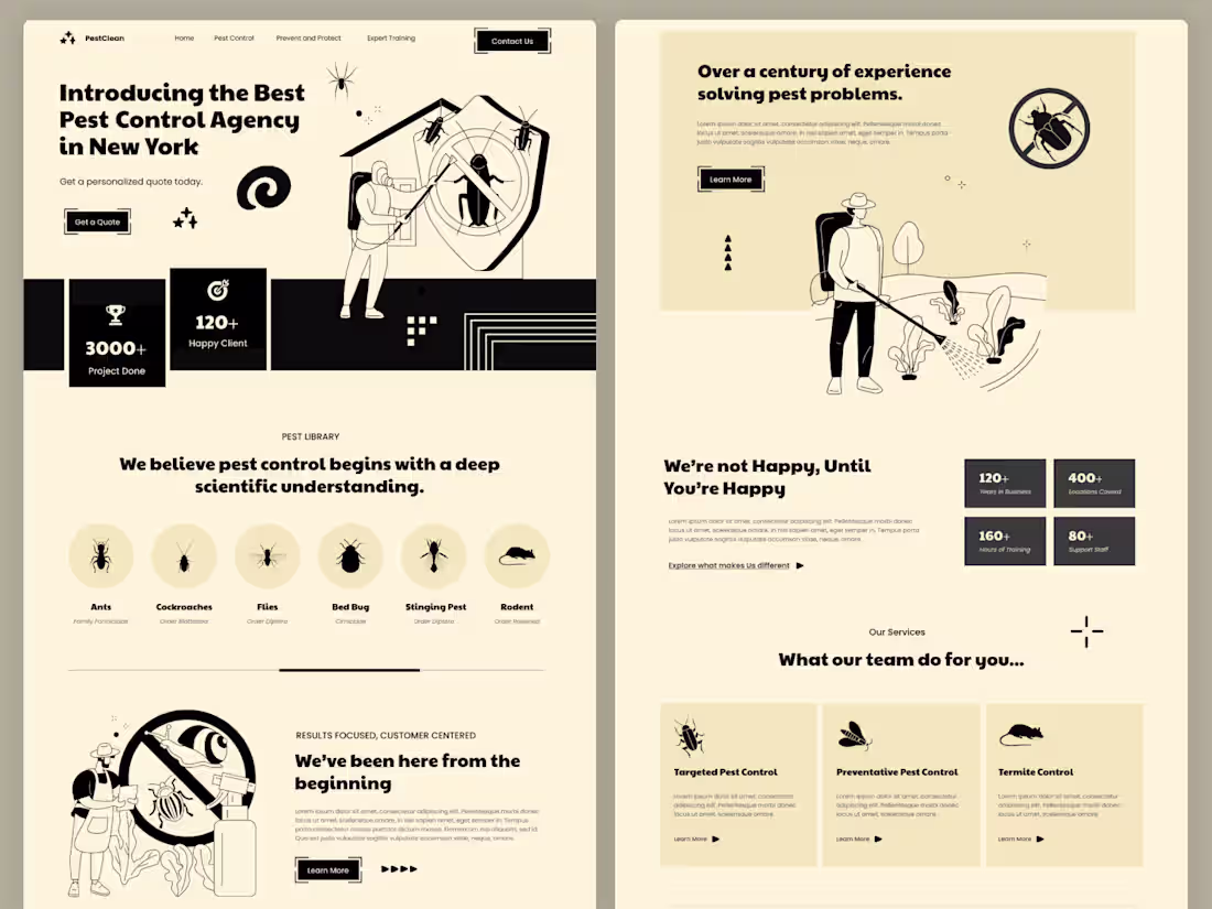 Cover image for Pest Control Service Website UI