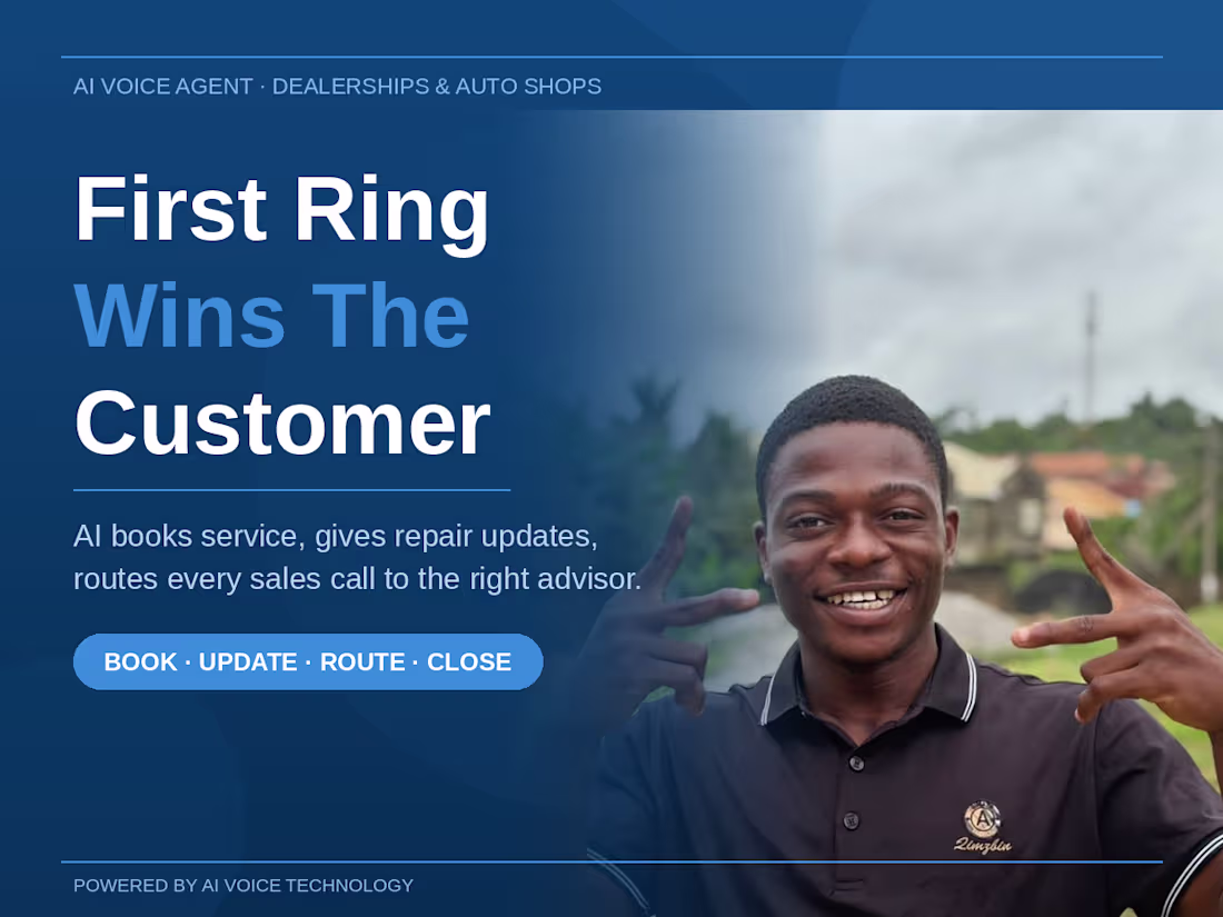 Cover image for First Ring Wins — AI Books Every Service Call for automobiles