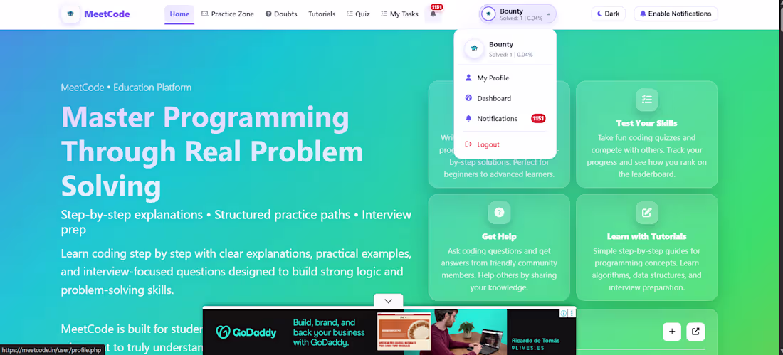 Cover image for MeetCode - Coding Practice Platform