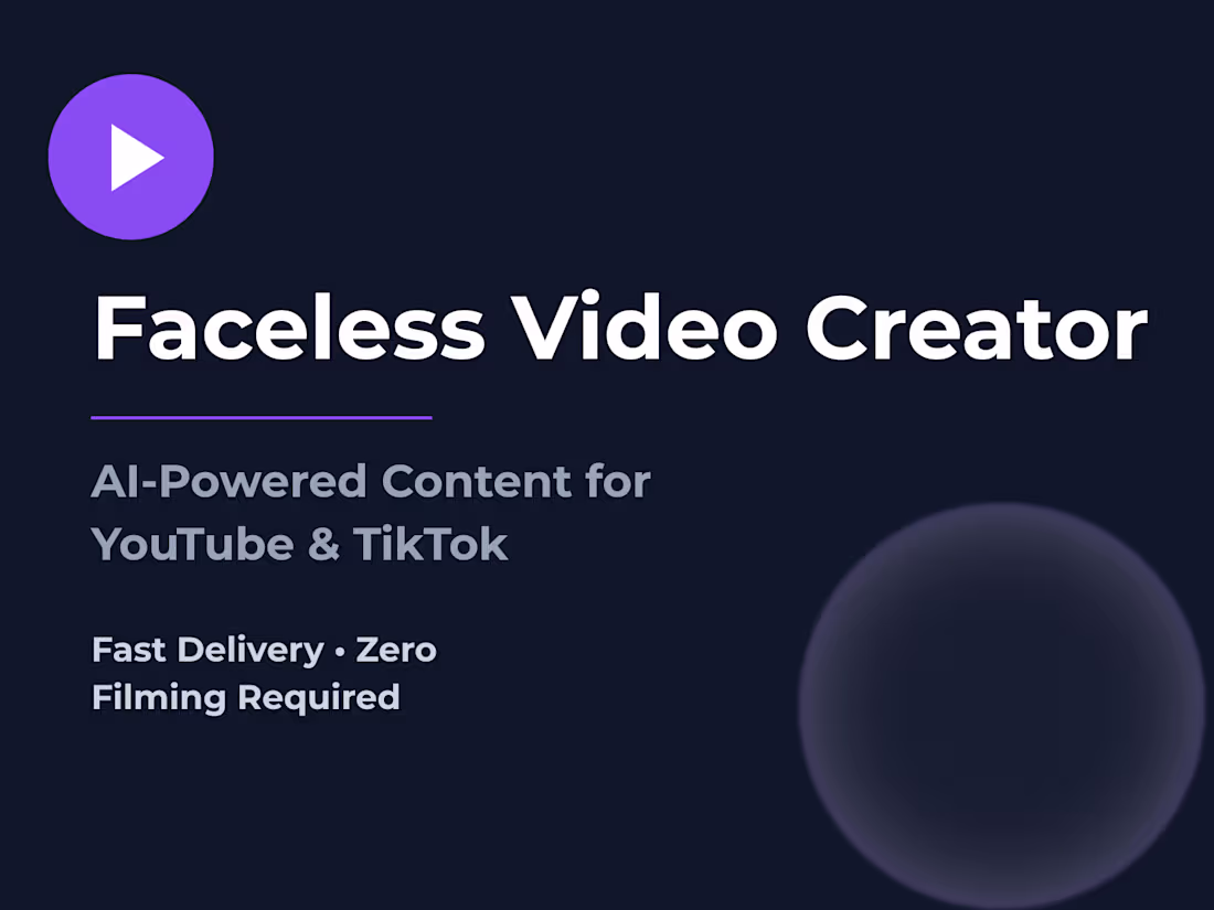 Cover image for Faceless YouTube & TikTok Video Creation