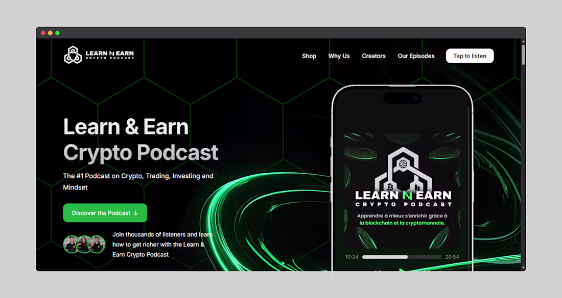 Cover image for Lecrypto Podcast Website Design 
