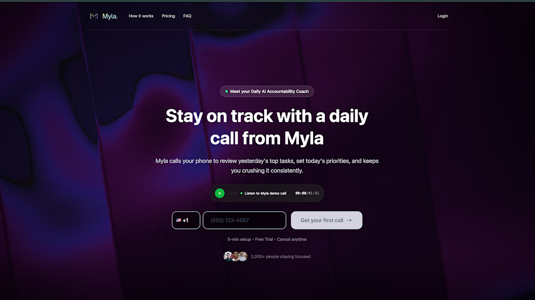 Cover image for Myla is your personal AI accountability coach — designed to ...