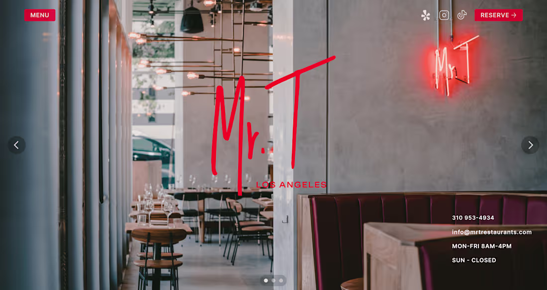 Cover image for Website Redesign for Mr. T’s Restaurant in Los Angeles