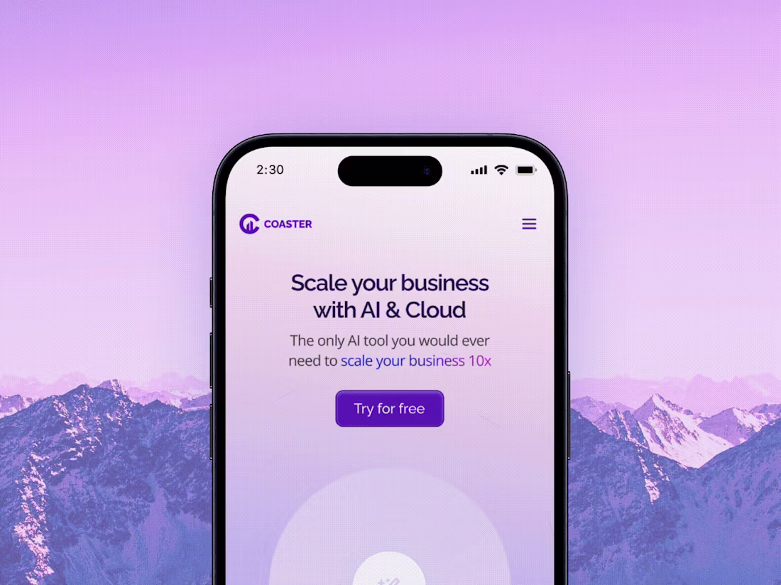 Cover image for Mobile responsive view of sass website - coaster