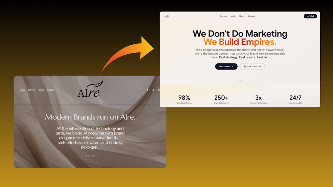 Cover image for Redesigned a marketing agency's website Before: Outdated, sl...