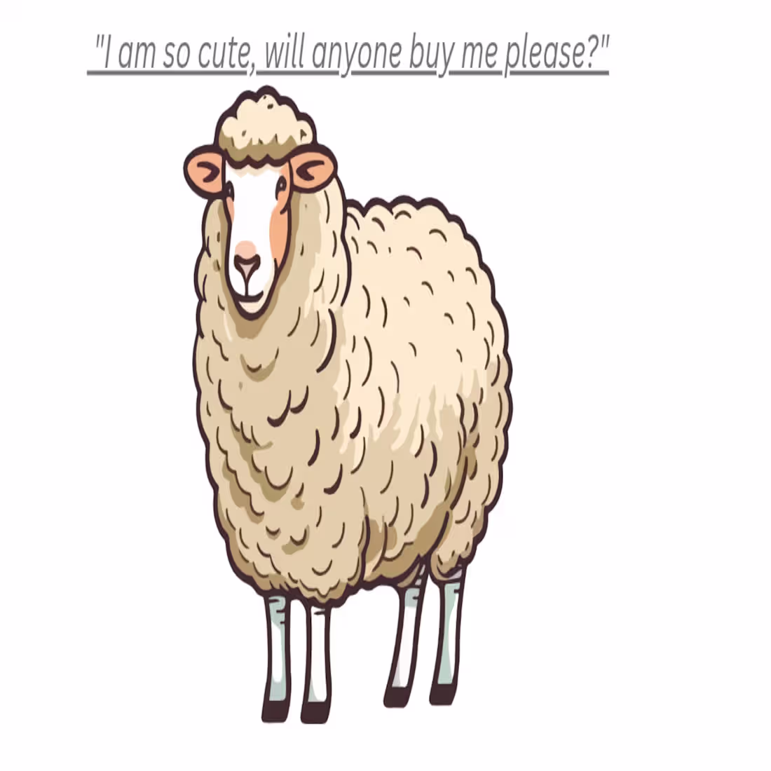 Cover image for ​Title: Fluffy Sheep Cartoon Character